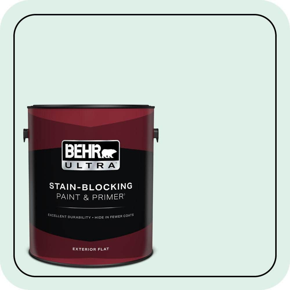 BEHR ULTRA 1 gal. #490C-1 Ice Cube Flat Exterior Paint & Primer