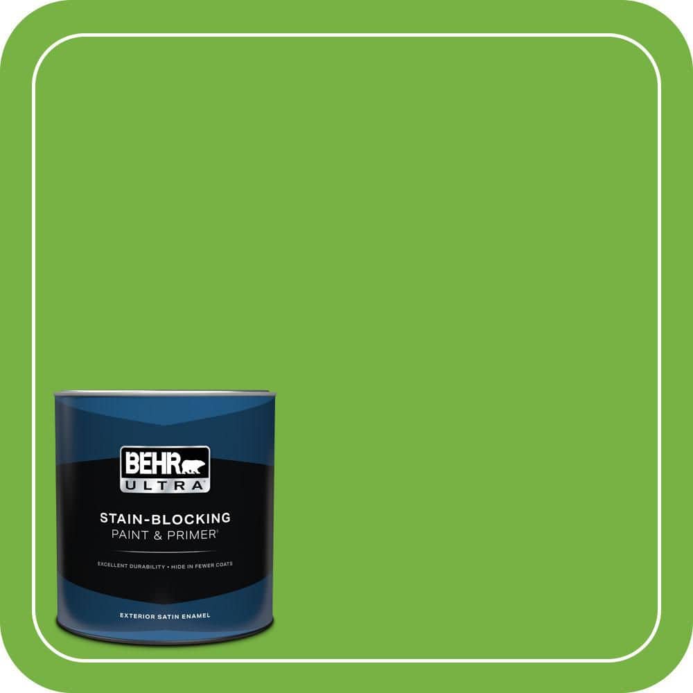BEHR ULTRA 1 qt. #S-G-430 Sparkling Apple Satin Enamel Exterior Paint & Primer