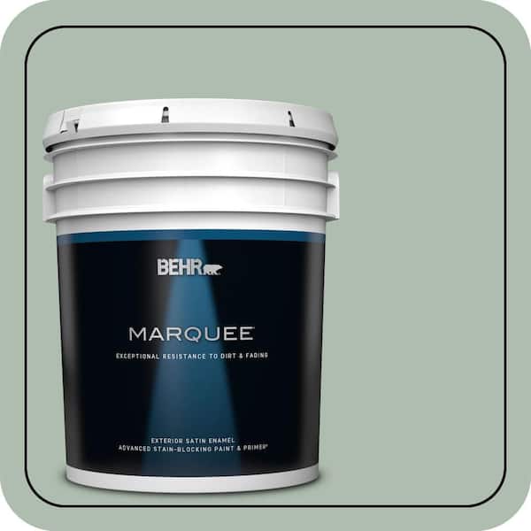 BEHR MARQUEE 5 gal. #450E-3 Southern Breeze Satin Enamel Exterior Paint & Primer (2)