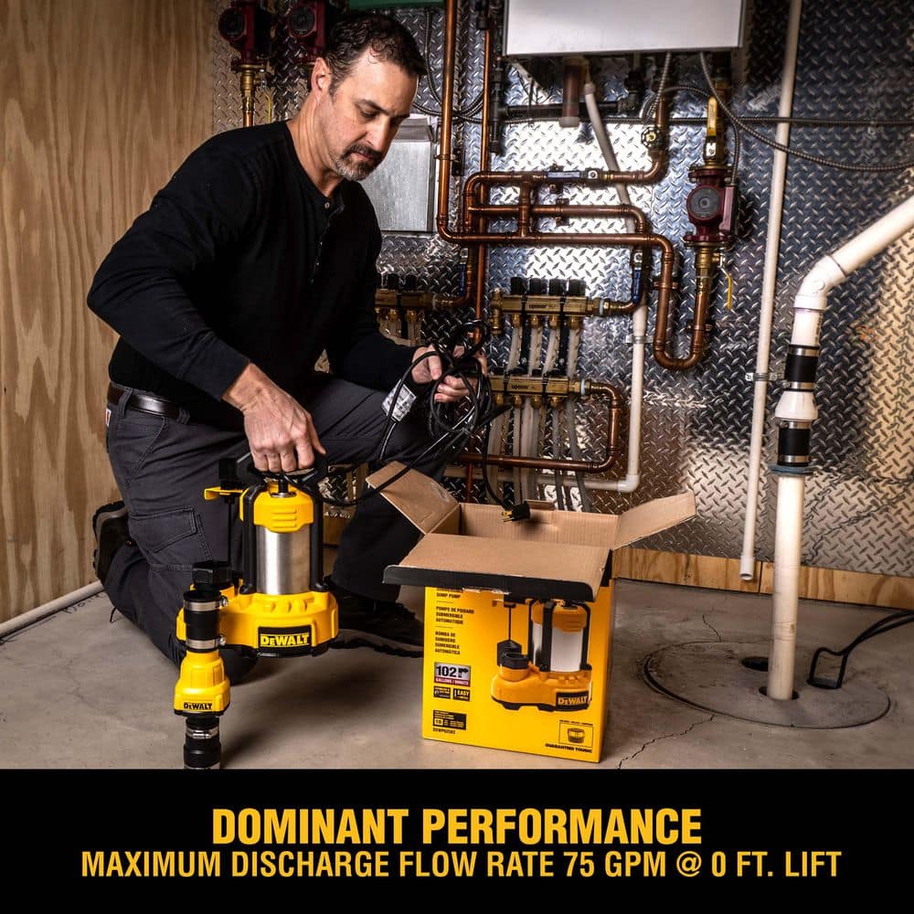 DEWALT hp. Stainless Steel/Cast Iron Submersible Sump Pump (2)