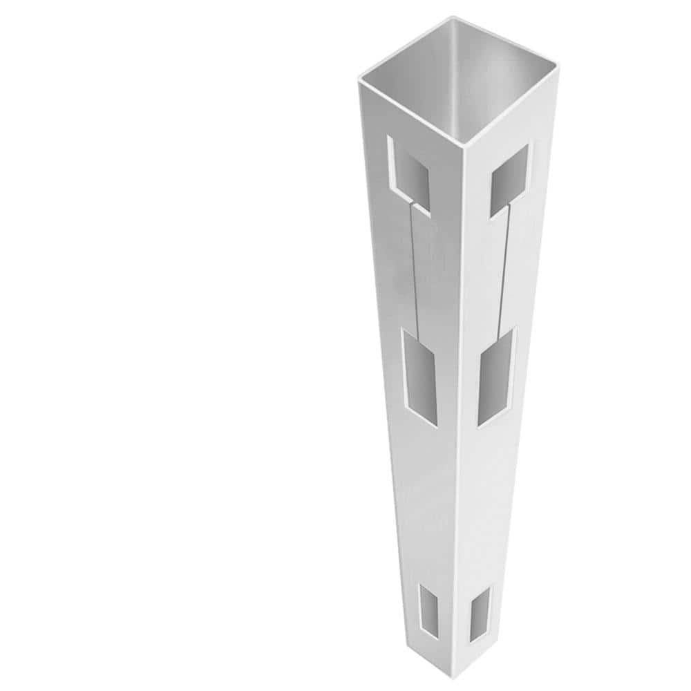 Barrette Outdoor Living Rainier 5 in. x 5 in. x 9 ft. White Vinyl Fence Corner Post (1)