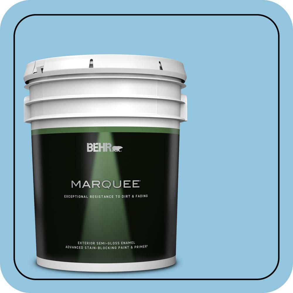 BEHR MARQUEE 5 gal. #550D-4 Caribbean Coast Semi-Gloss Enamel Exterior Paint & Primer