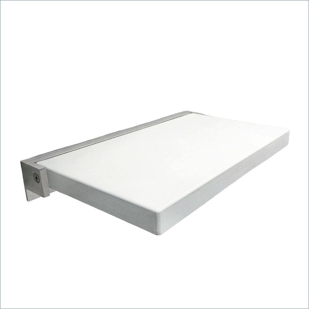 Transolid Preston 20 in. W x 14 in. D Vinyl Flip-Up Shower Seat in White and Brushed Stainless (2)