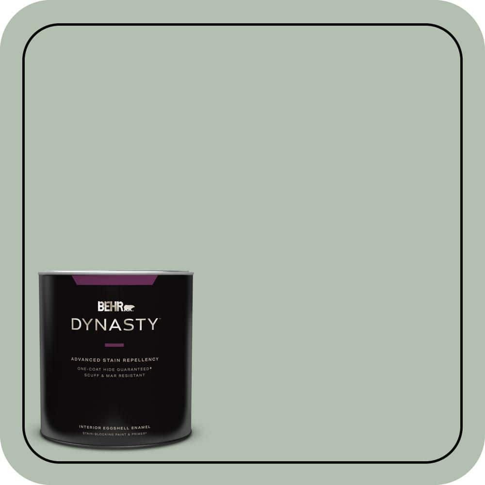 BEHR DYNASTY 1 qt. #N400-3 Flagstaff Green One-Coat Hide Eggshell Enamel Interior Stain-Blocking Paint and Primer