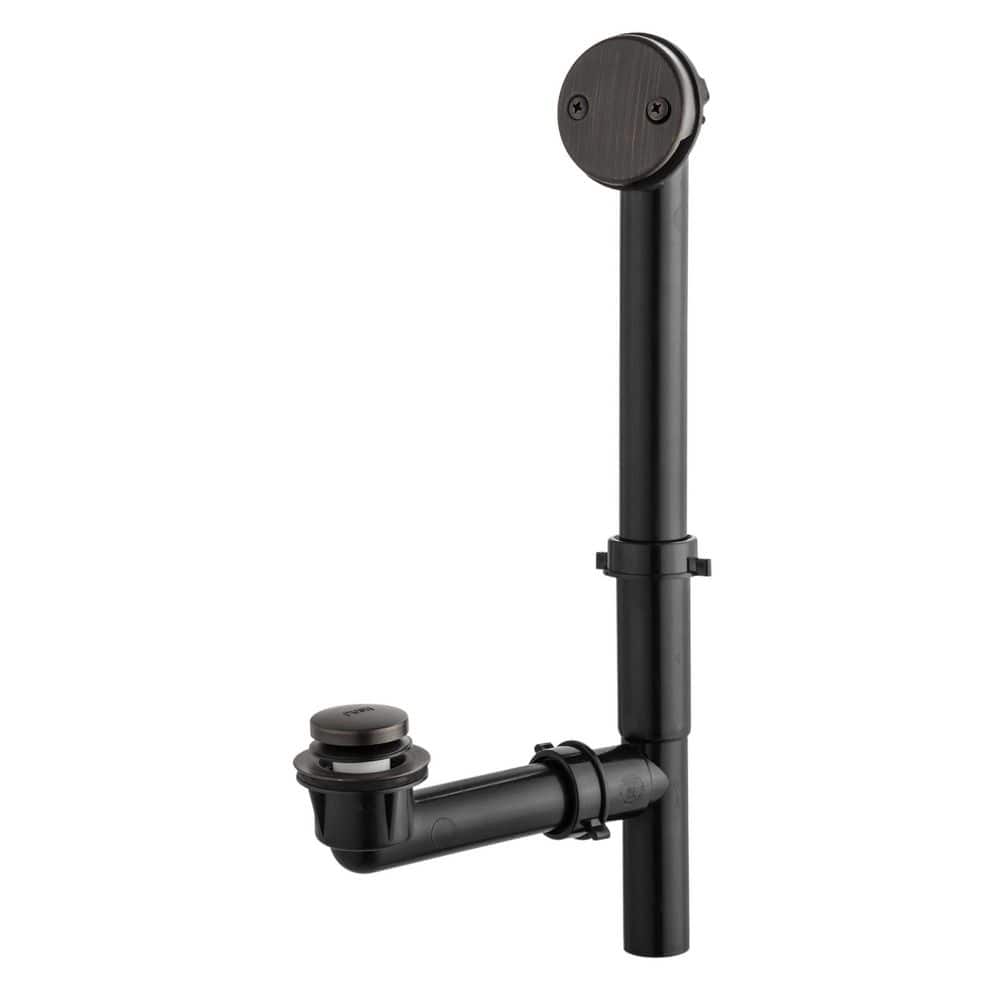 Wudkey 1-Piece Bathroom Accessory Set in Oil Rubbed Bronze, 1.5 in. Tubular Bath Drain Kit with Tip-Toe Bath Drain Stopper (1)