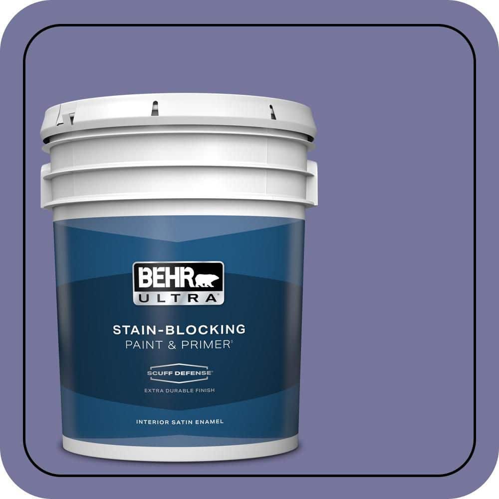 BEHR ULTRA 5 gal. #M550-6 Kimono Violet Extra Durable Satin Enamel Interior Paint & Primer