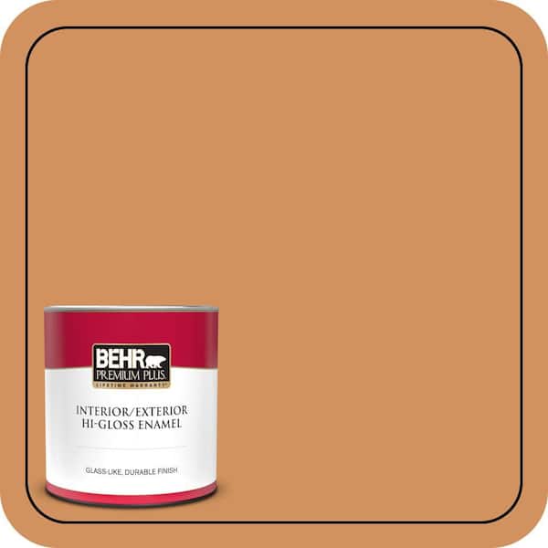 BEHR PREMIUM PLUS #BIC-15 Golden Poppy Enamel Low Odor & Primer (4)