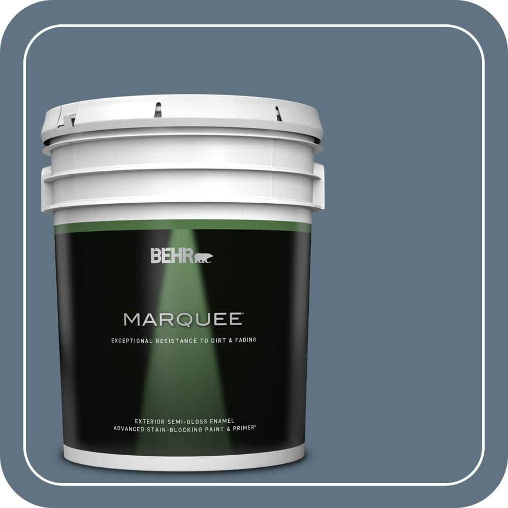 BEHR MARQUEE 5 gal. #560F-6 Windsor Haze Semi-Gloss Enamel Exterior Paint & Primer