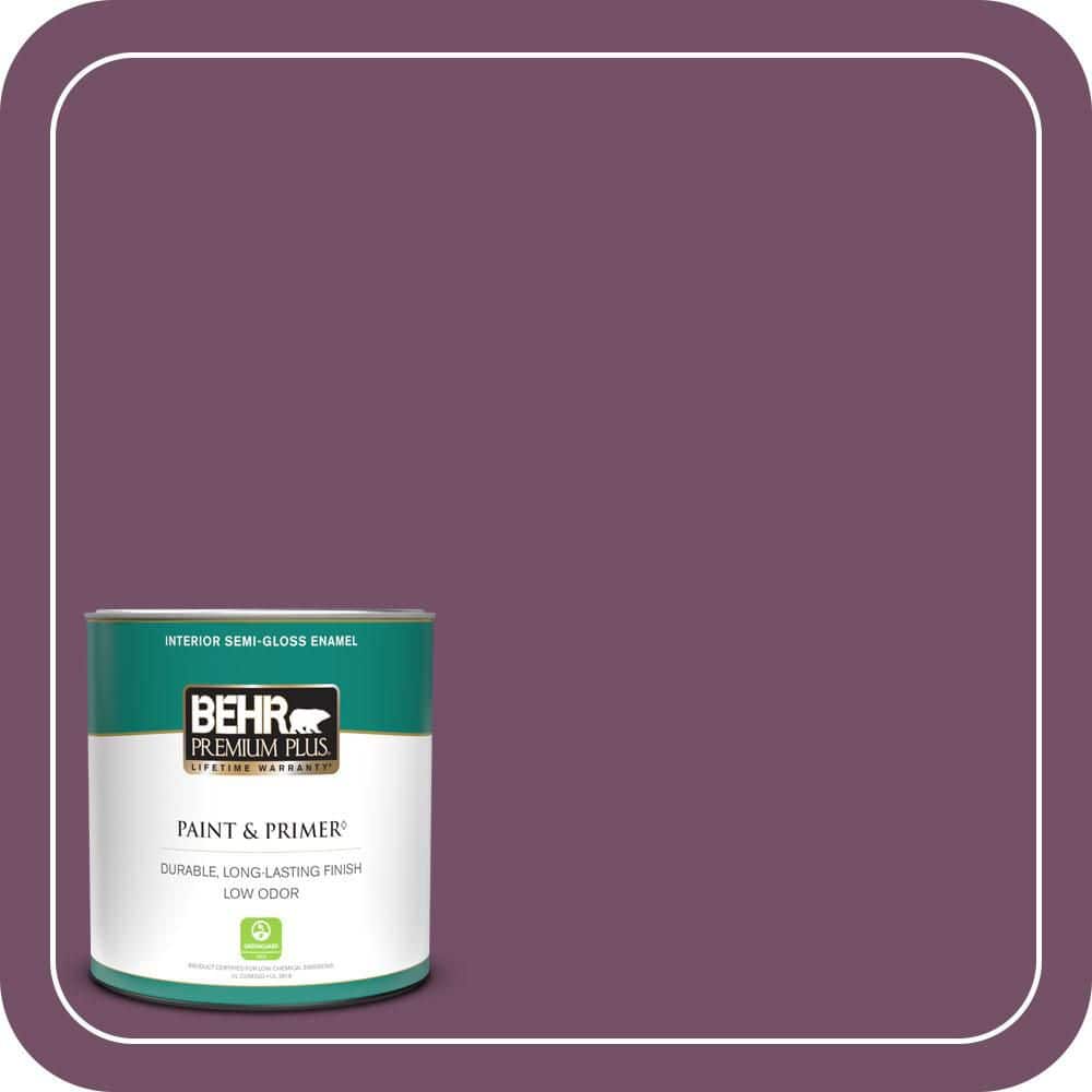 BEHR PREMIUM PLUS 1 qt. #690D-7 Radicchio Semi-Gloss Enamel Low Odor Interior Paint & Primer