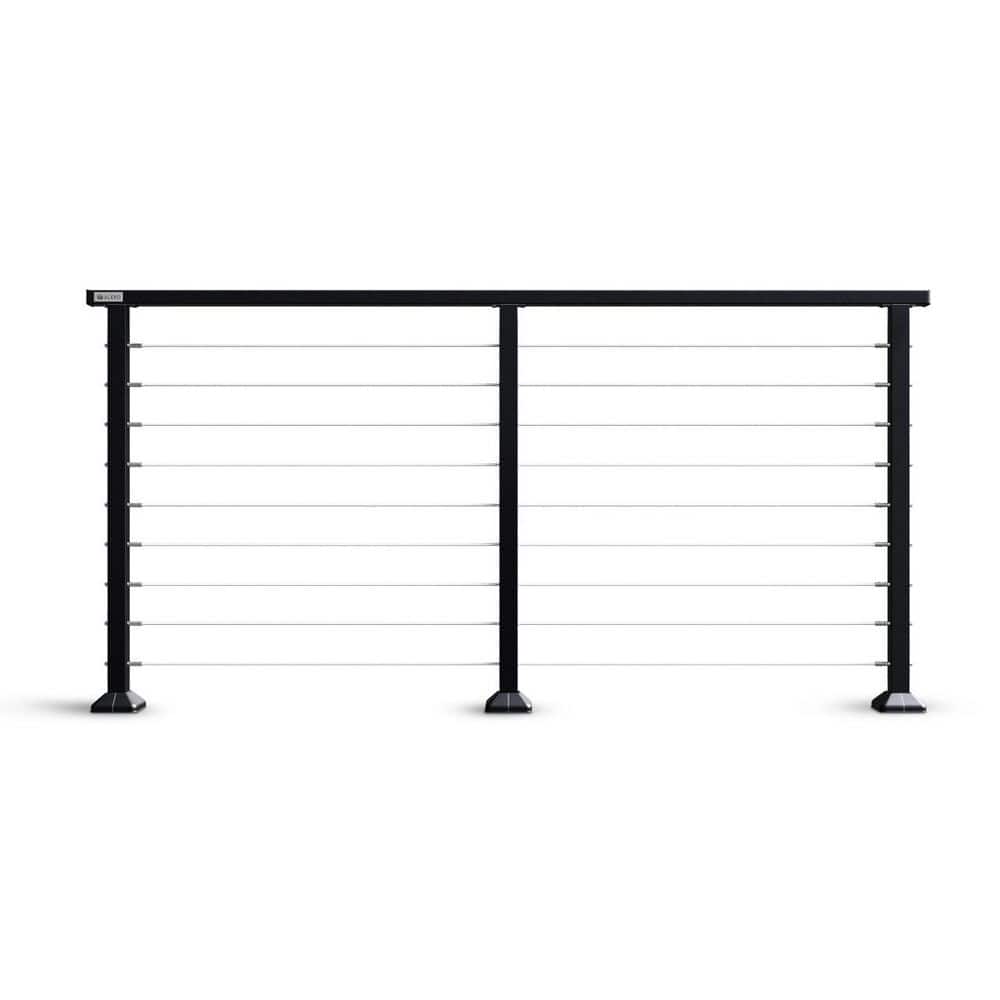 ALEKO 6 ft. x 3 ft. Black Steel Cable Railing Kit (1)