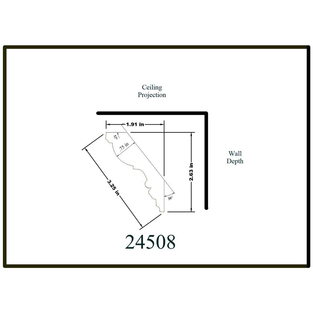 HOUSE OF FARA 3/4 in. x 3-1/4 in. x 96 in. Hardwood Crown Moulding (2)