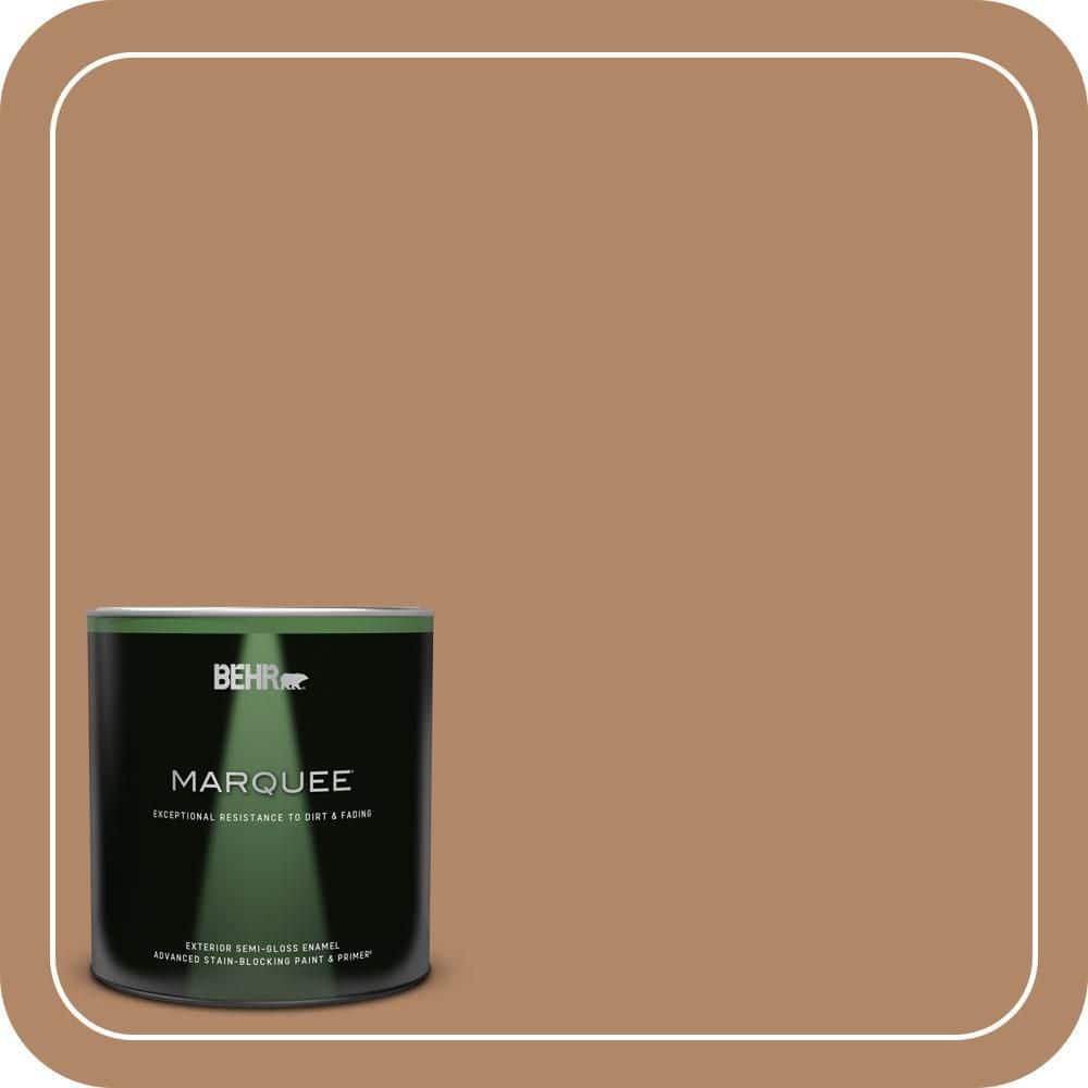 BEHR MARQUEE 1 qt. #MQ2-02 Syrup Semi-Gloss Enamel Exterior Paint & Primer