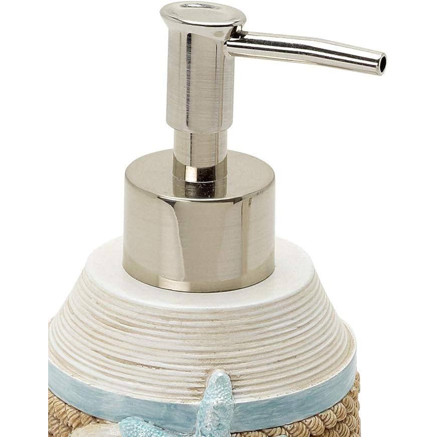 Adrinfly Free Standing Lotion Dispeser with Durable Risen Construction and Easy to Refill in Teal and Ivory (2)