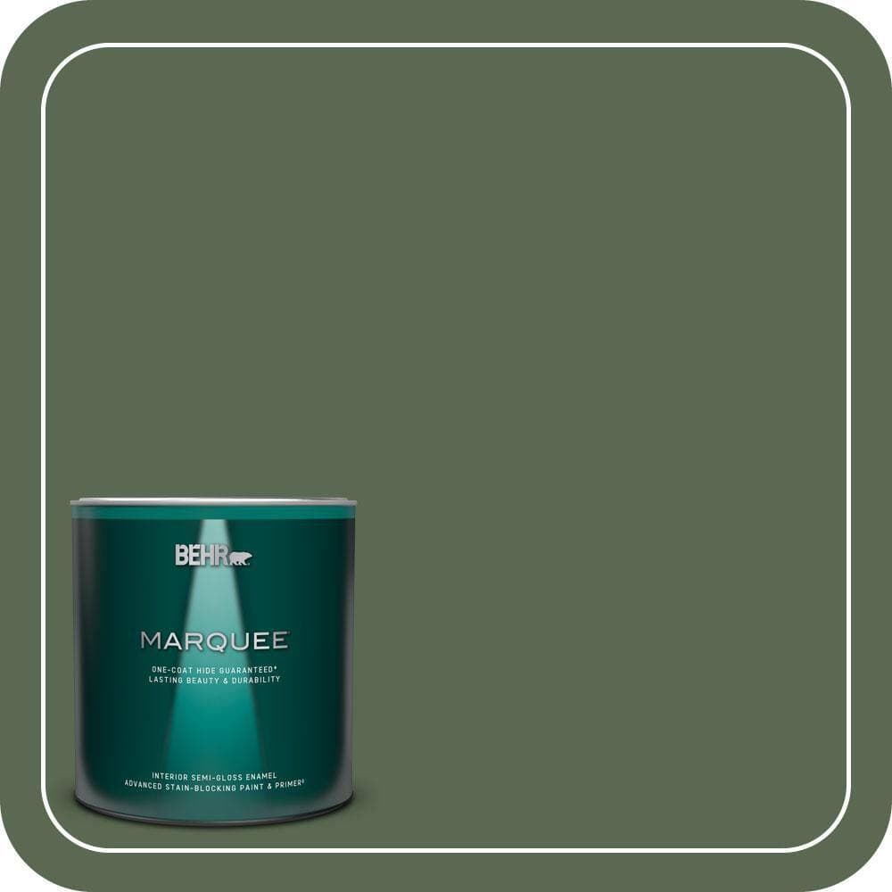 BEHR MARQUEE 1 qt. #S390-7 Trailing Vine One-Coat Hide Semi-Gloss Enamel Interior Paint & Primer