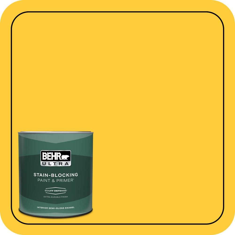 BEHR ULTRA 1 qt. #S-G-360 Bright Star Extra Durable Semi-Gloss Enamel Interior Paint & Primer