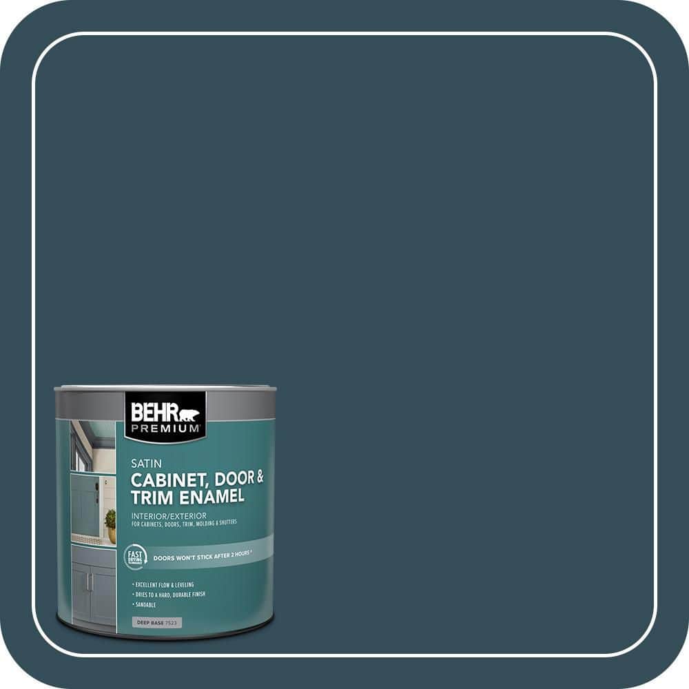 BEHR PREMIUM 1 qt. #HDC-CL-28 Nocturne Blue Satin Enamel Interior/Exterior Cabinet, Door & Trim Paint
