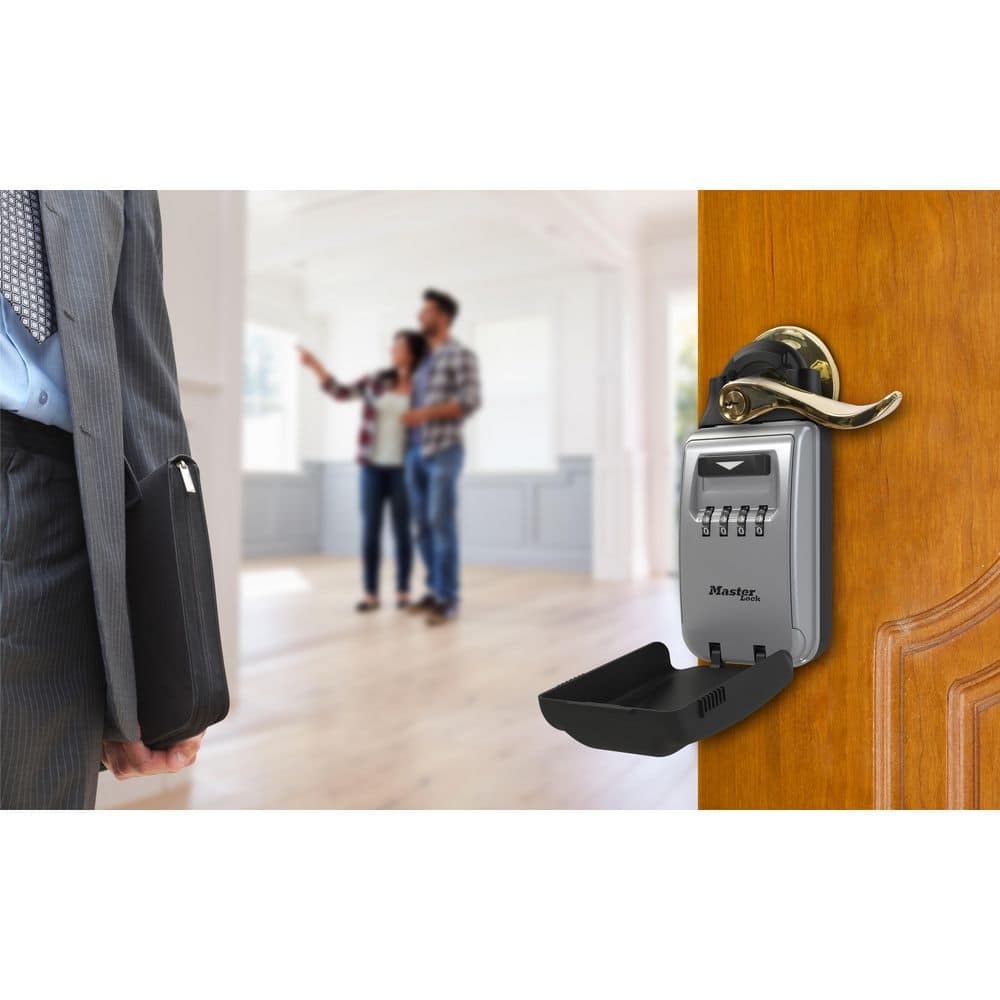 Master Lock Key Lock Box for Knobs and Lever Door Handles, Adjustable Shackle and Resettable Combination (2)
