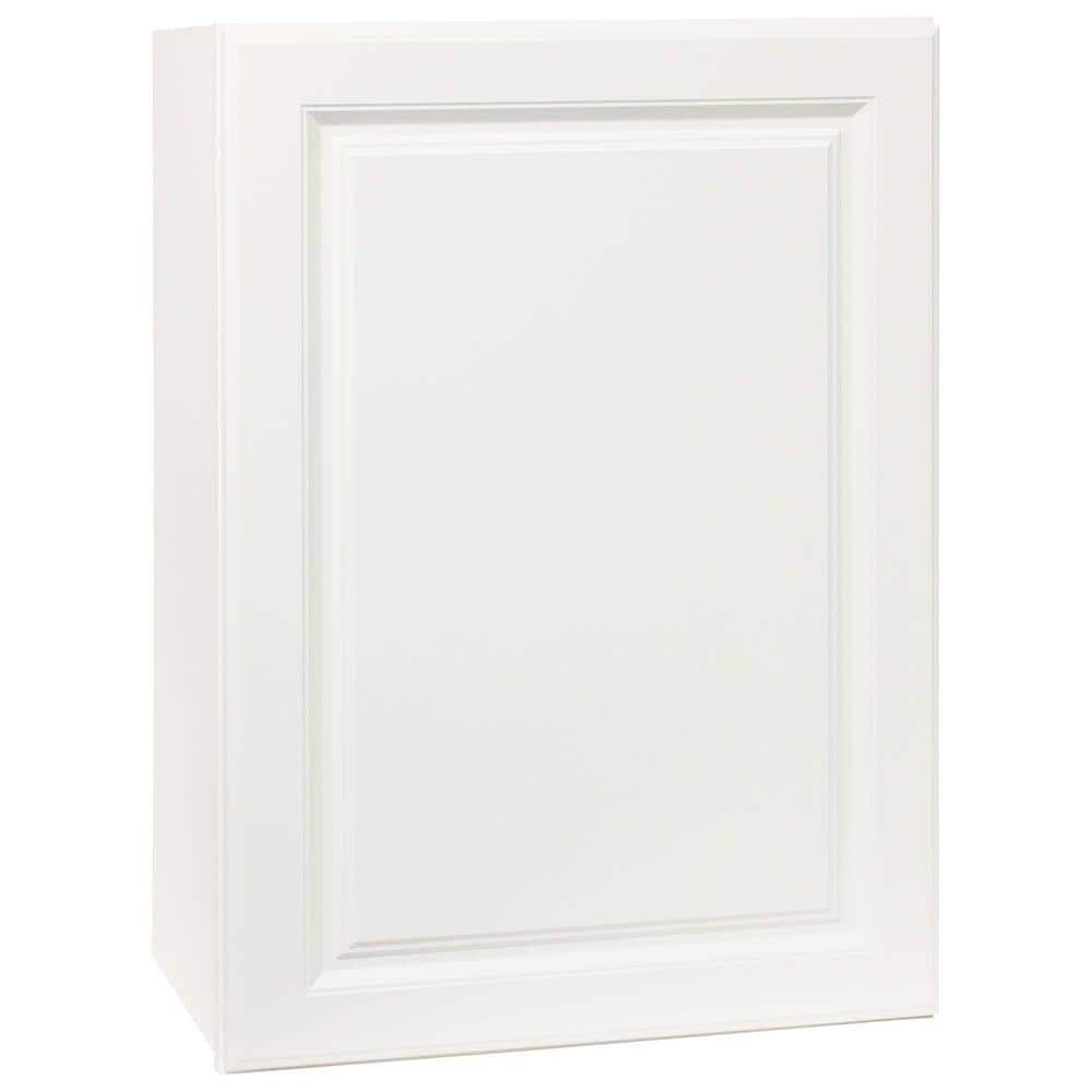 Hampton Bay Hampton 21 in. W x 12 in. D x 30 in. H Assembled Wall Kitchen Cabinet in Satin White