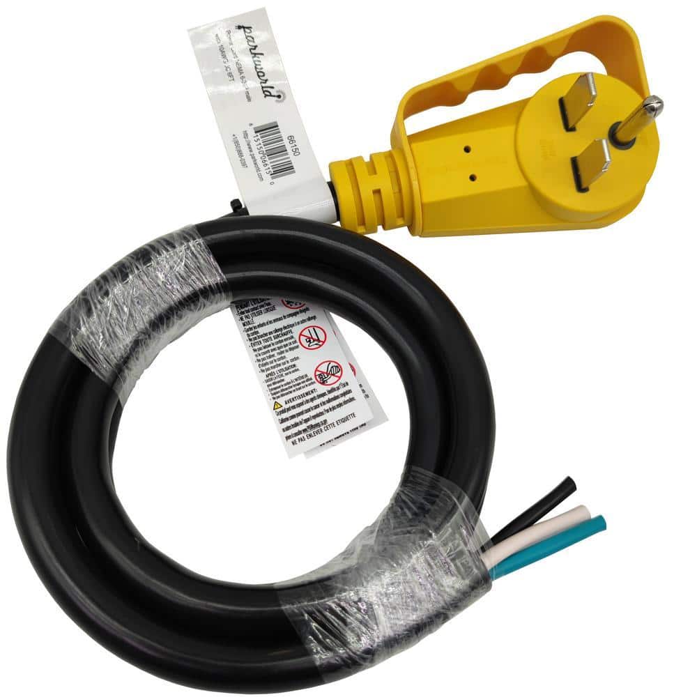 parkworld 6 ft. 10/3 30 Amp 250-Volt NEMA 6-30 Replacement Power Cord with Handle (6-30P to 3-Wires), Black