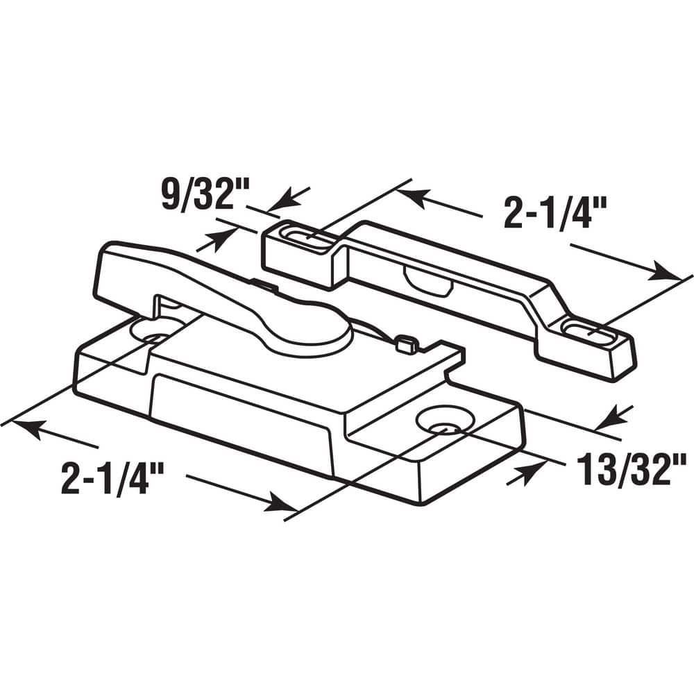 Prime-Line Vinyl Window Sash Lock with Keepers, Matte Black (Single Pack) (2)
