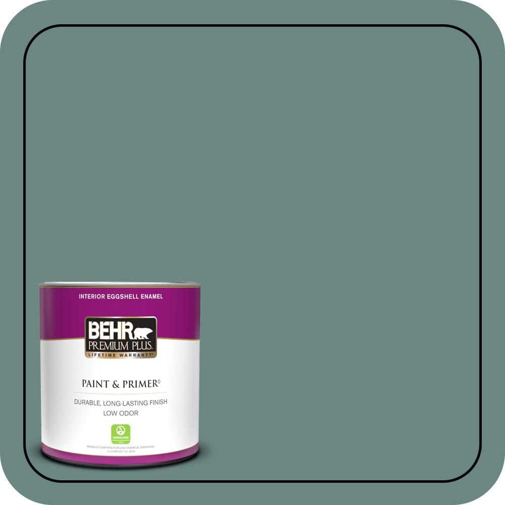 BEHR PREMIUM PLUS 1 qt. #480F-5 Marsh Creek Eggshell Enamel Low Odor Interior Paint & Primer