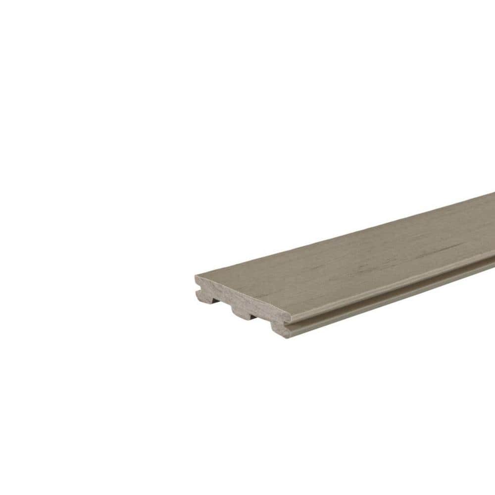TimberTech Composite Terrain+ 1-in x 6-in x 1-ft Grooved Weathered Oak Composite Sample (Actual: .94-in x 5.36-in x 1-ft )