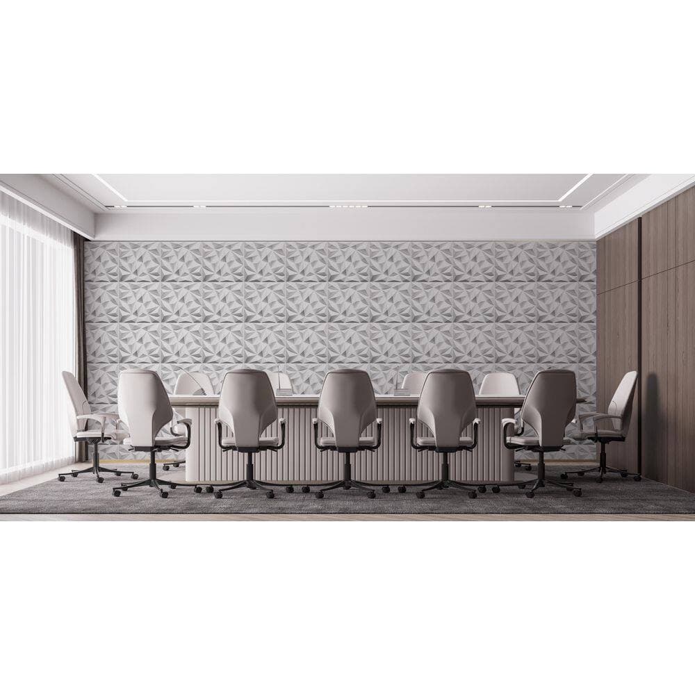 Dundee Deco Falkirk Ross 2/25 in. x 19.7 in. x 19.7 in. White PVC Diamond 3D Decorative Wall Panel 10-Pack (3)