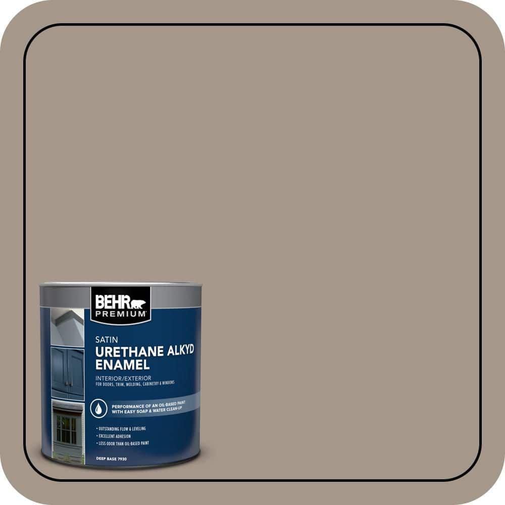 BEHR PREMIUM 1 qt. #N220-4 Shiitake Satin Enamel Urethane Alkyd Interior/Exterior Paint