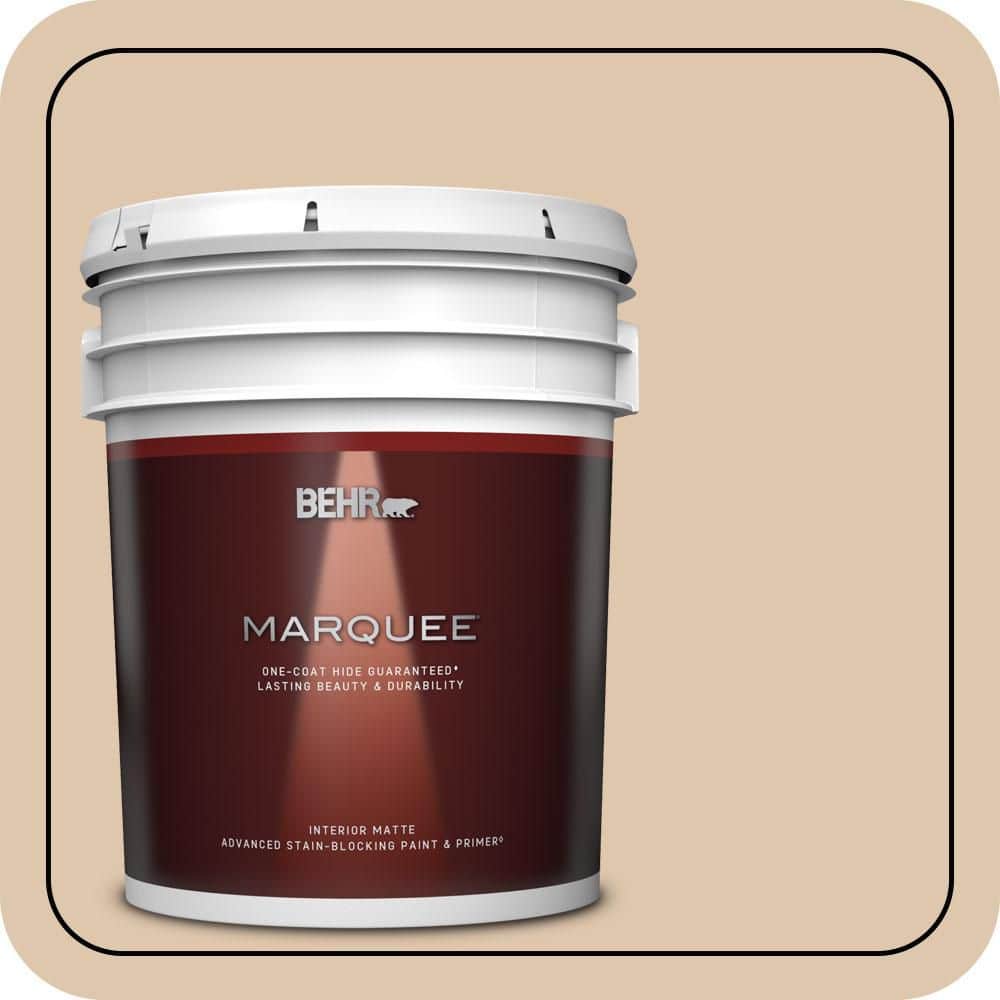 BEHR MARQUEE 5 gal. #N260-2 Almond Latte Matte Interior Paint & Primer