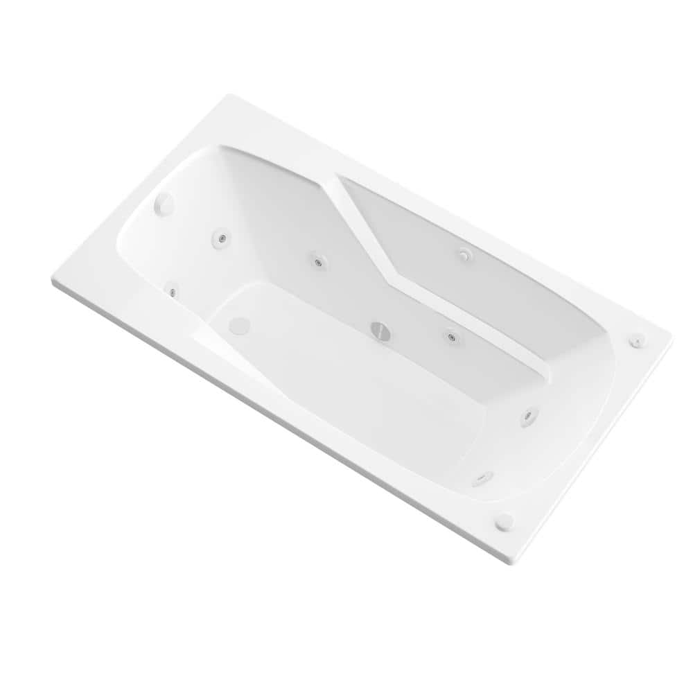 Universal Tubs Coral Series 59 in. x 32 in. Rectangular Whirlpool Bathtub with Right Side Drain and V-Style Back Jets in Glossy White (1)
