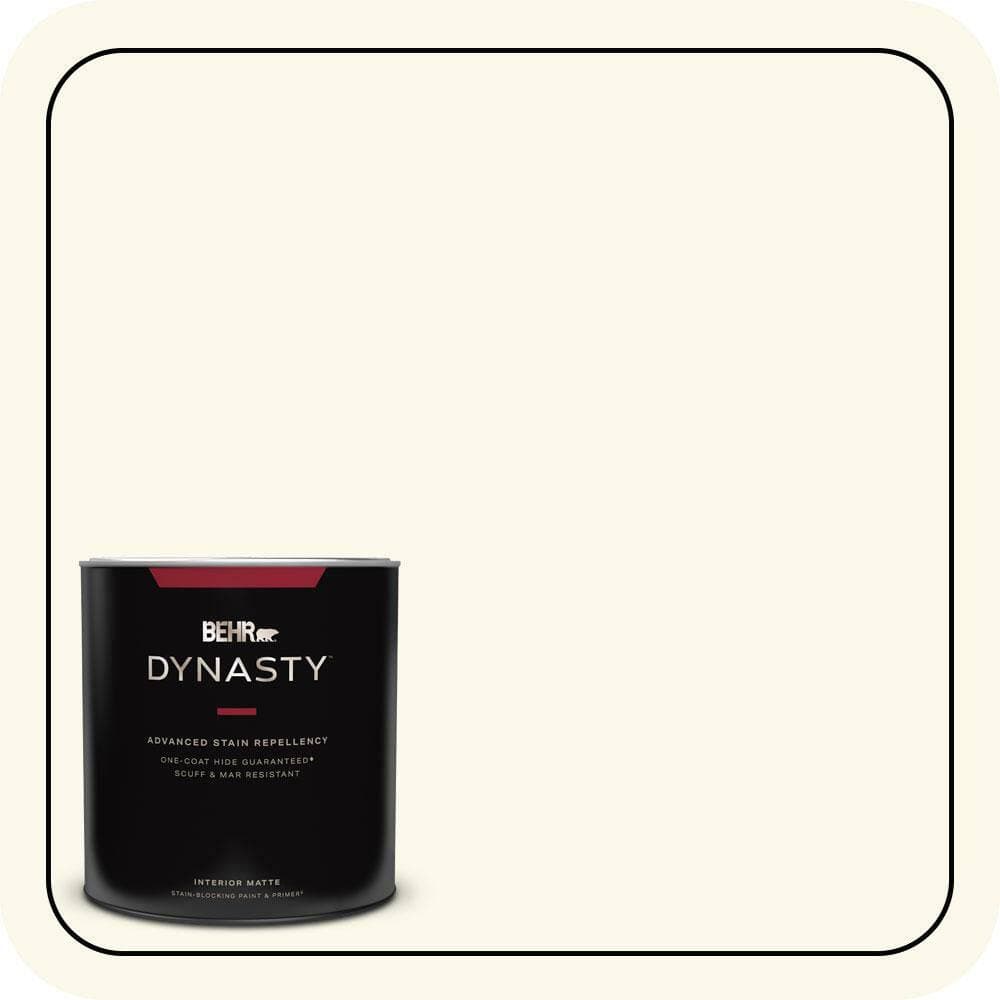 BEHR DYNASTY 1 qt. #BXC-29 Stately White Matte Interior Stain-Blocking Paint & Primer