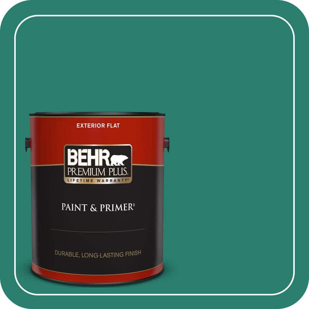 BEHR PREMIUM PLUS 1 gal. #P440-7 Mermaid Sea Flat Exterior Paint & Primer