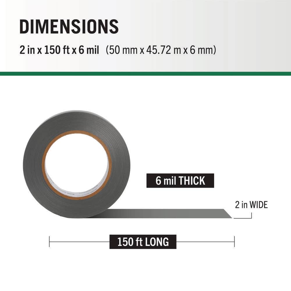 Commercial Electric 2 in. x 150 ft. Vinyl Bundling Electrical Tape Gray (3)