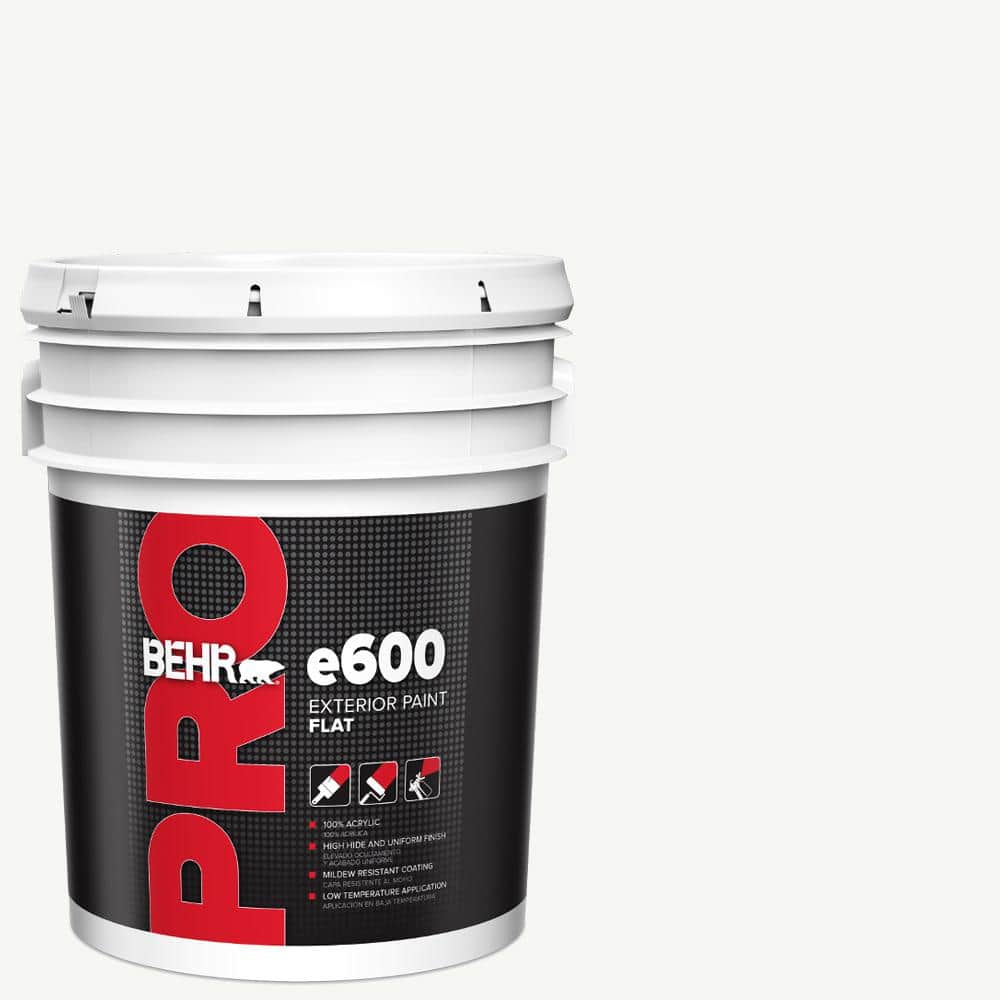 BEHR PRO 5 gal. e600 White Flat Exterior Paint (1)