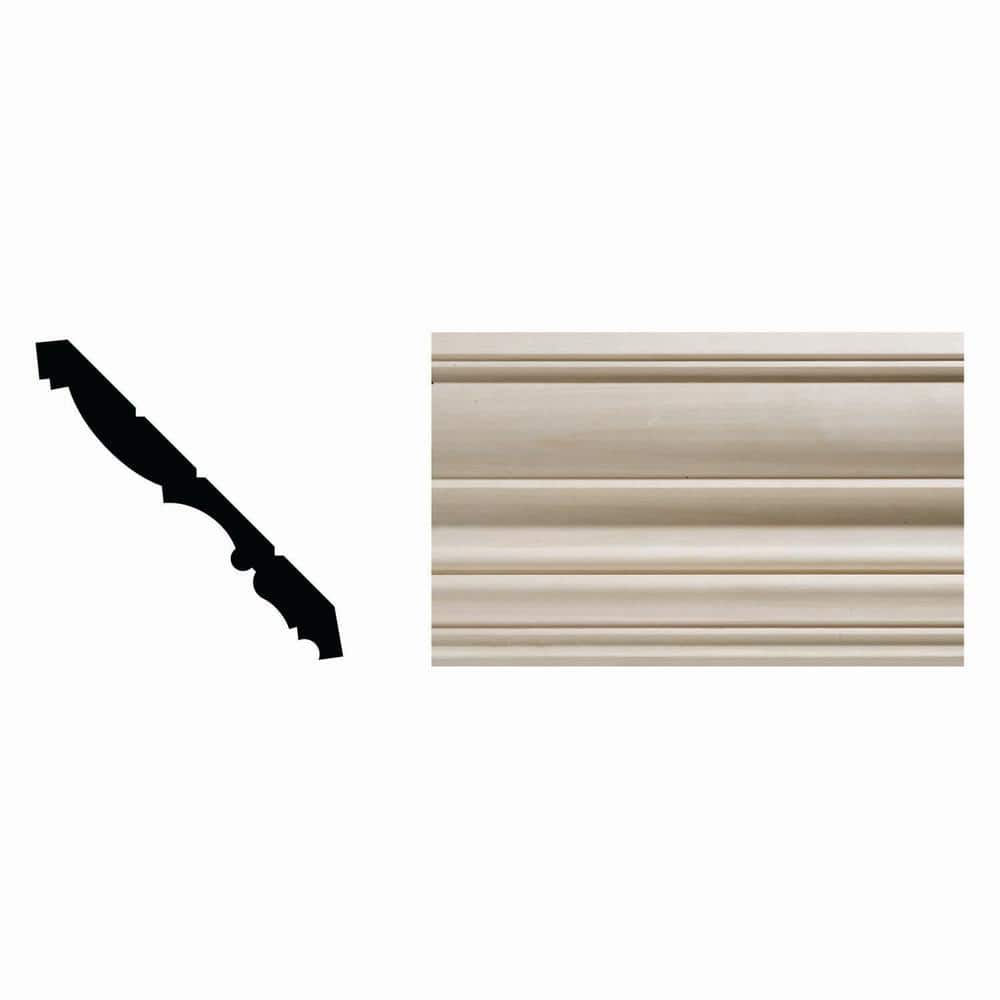 Ornamental Mouldings 1712-8FTWHW 0.5 in. D x 4.5 in. W x 96 in. L Unfinished White Hardwood Crown Moulding (1)