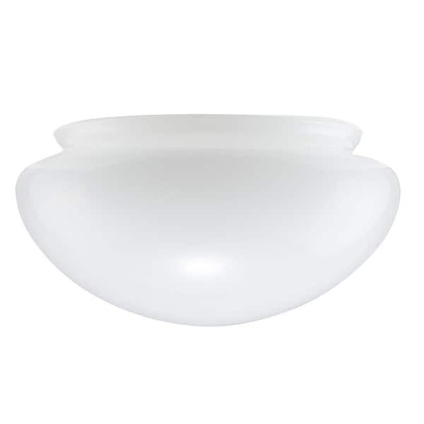 PRIVATE BRAND UNBRANDED 3.625 in. White Opal Glass Mushroom Dome Shaped Replacement Flush Mount Shade with 6 in. Lip Fitter