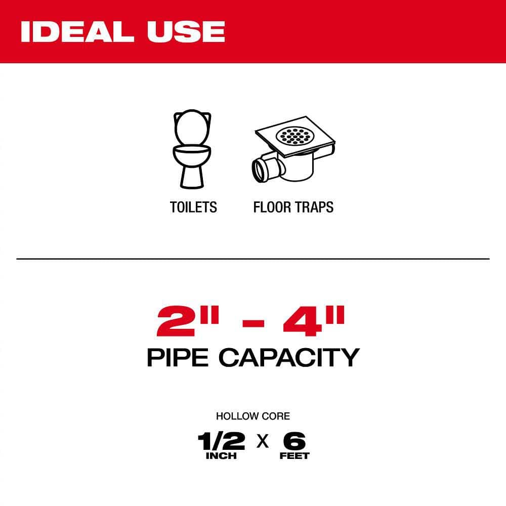 Milwaukee M12 Trap Snake 12V Lithium-Ion Cordless 6 ft. Toilet Auger (3)