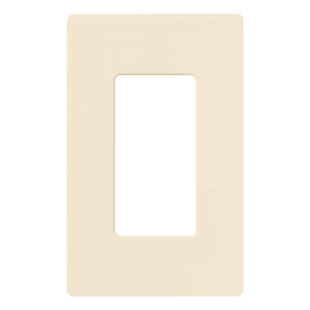Lutron Claro 1 Gang Wall Plate for Decorator/Rocker Switches, Gloss, Almond (CW-1-AL) (1-Pack)