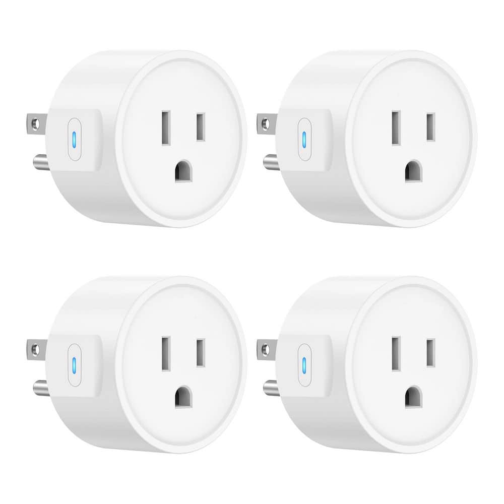 Aoibox 10 Amp 120 Volt Bluetooth Grounding Smart Plug Connector White Voice Control Alexa Compatible Outlet Timer 1 Pack (1)