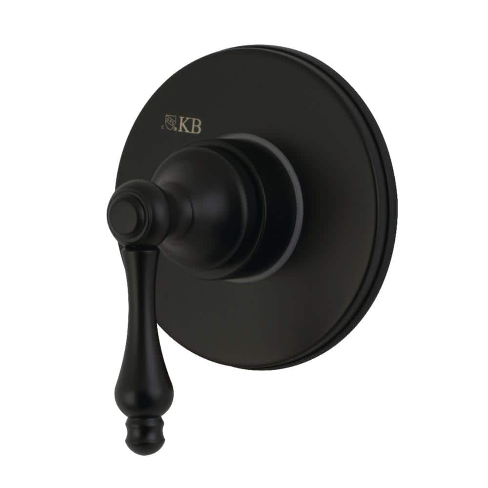 Kingston Brass Single-Handle 1-Hole Wall Mount Three-Way Diverter Valve with Trim Kit in Matte Black (1)