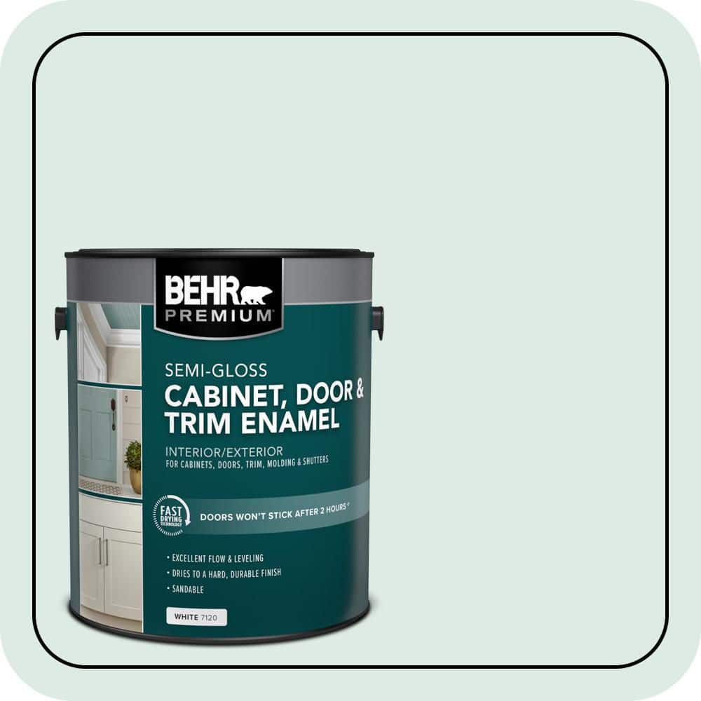 BEHR PREMIUM 1 gal. #M430-1 Snowbound Semi-Gloss Enamel Interior/Exterior Cabinet, Door & Trim Paint