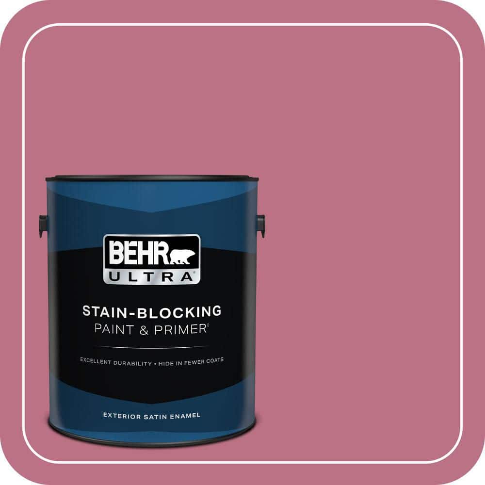 BEHR ULTRA 1 gal. #MQ1-08 Smell the Roses Satin Enamel Exterior Paint & Primer