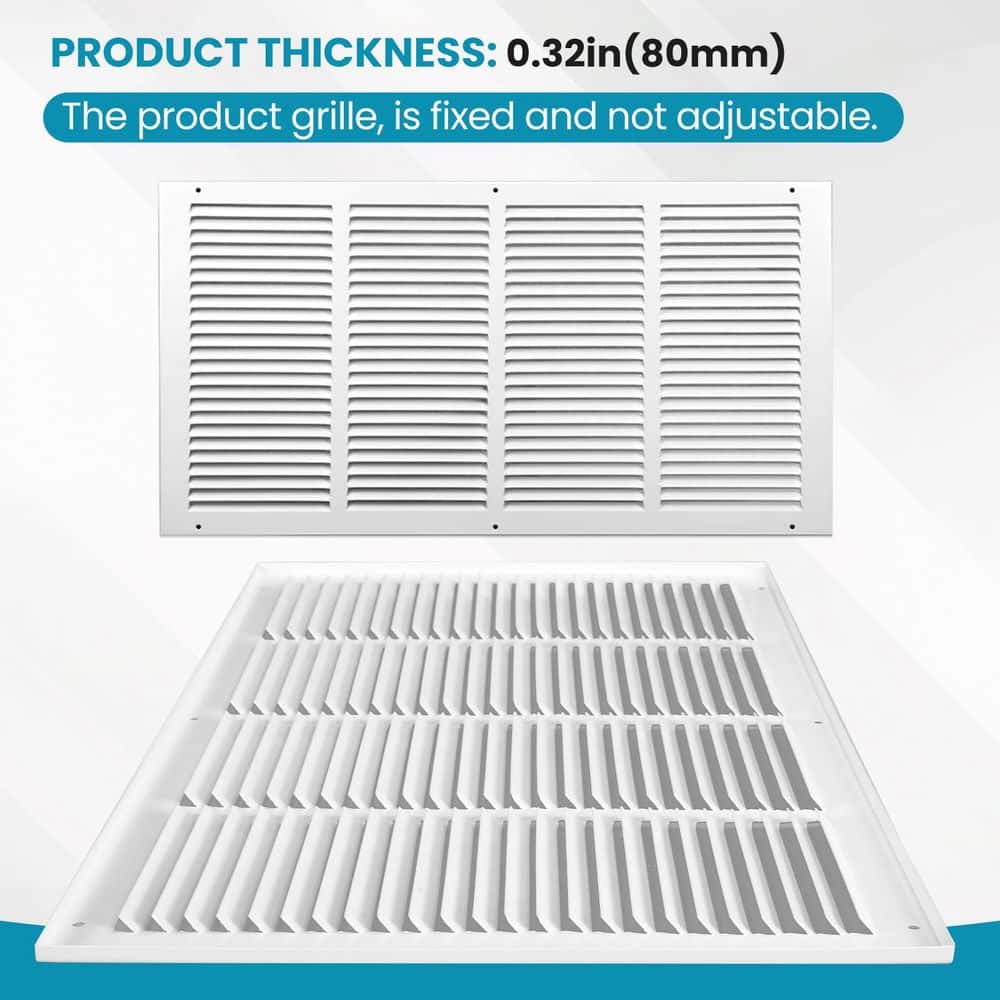 Helhom Fits 24 in. x 12 in. HAVC Return Air Grille Duct Opening, Steel Return Vent Cove for Sidewall and Ceiling (3)