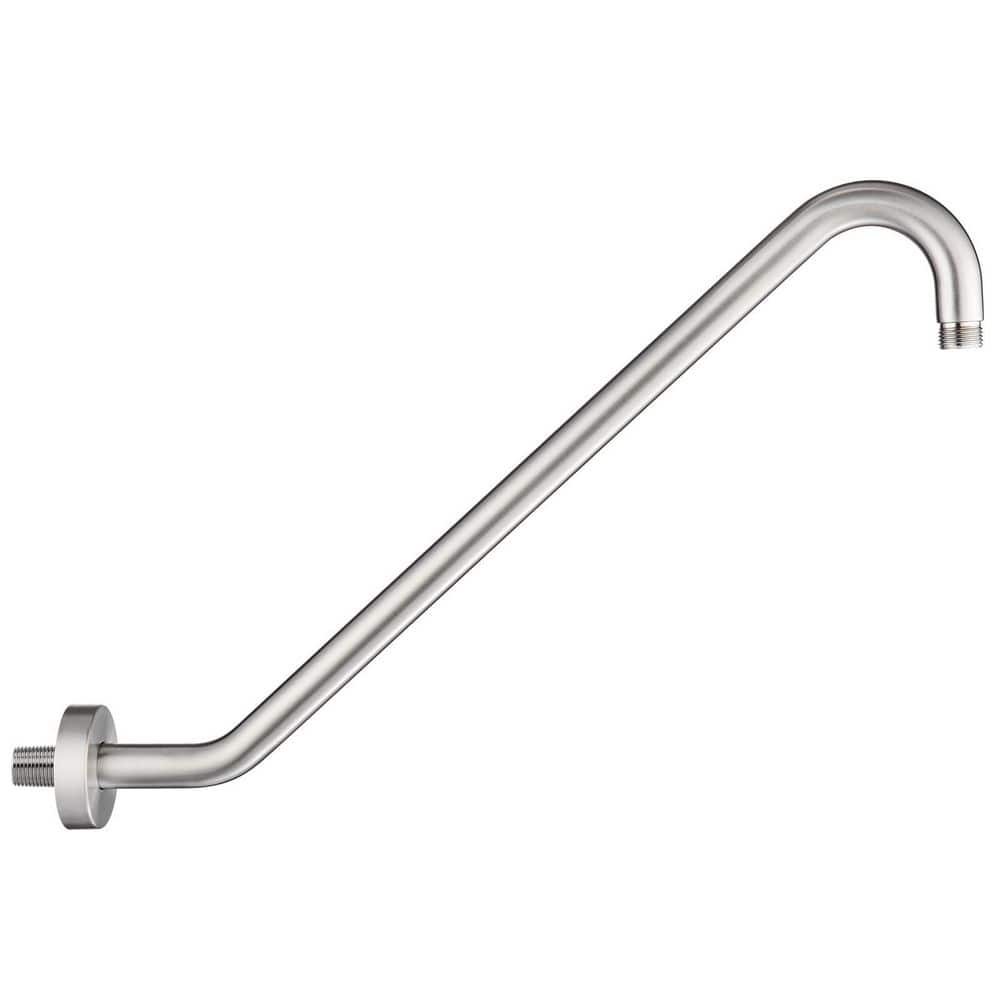 Helhom 17 in. Shower Extension Arm with Flange for Rain Shower Head, Standard 1/2 in. Connection in Brushed Nickle (1)