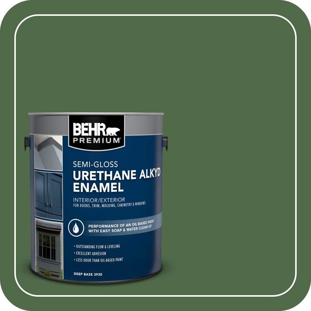 BEHR PREMIUM 1 gal. #M400-7 Garden Cucumber Urethane Alkyd Semi-Gloss Enamel Interior/Exterior Paint (1)