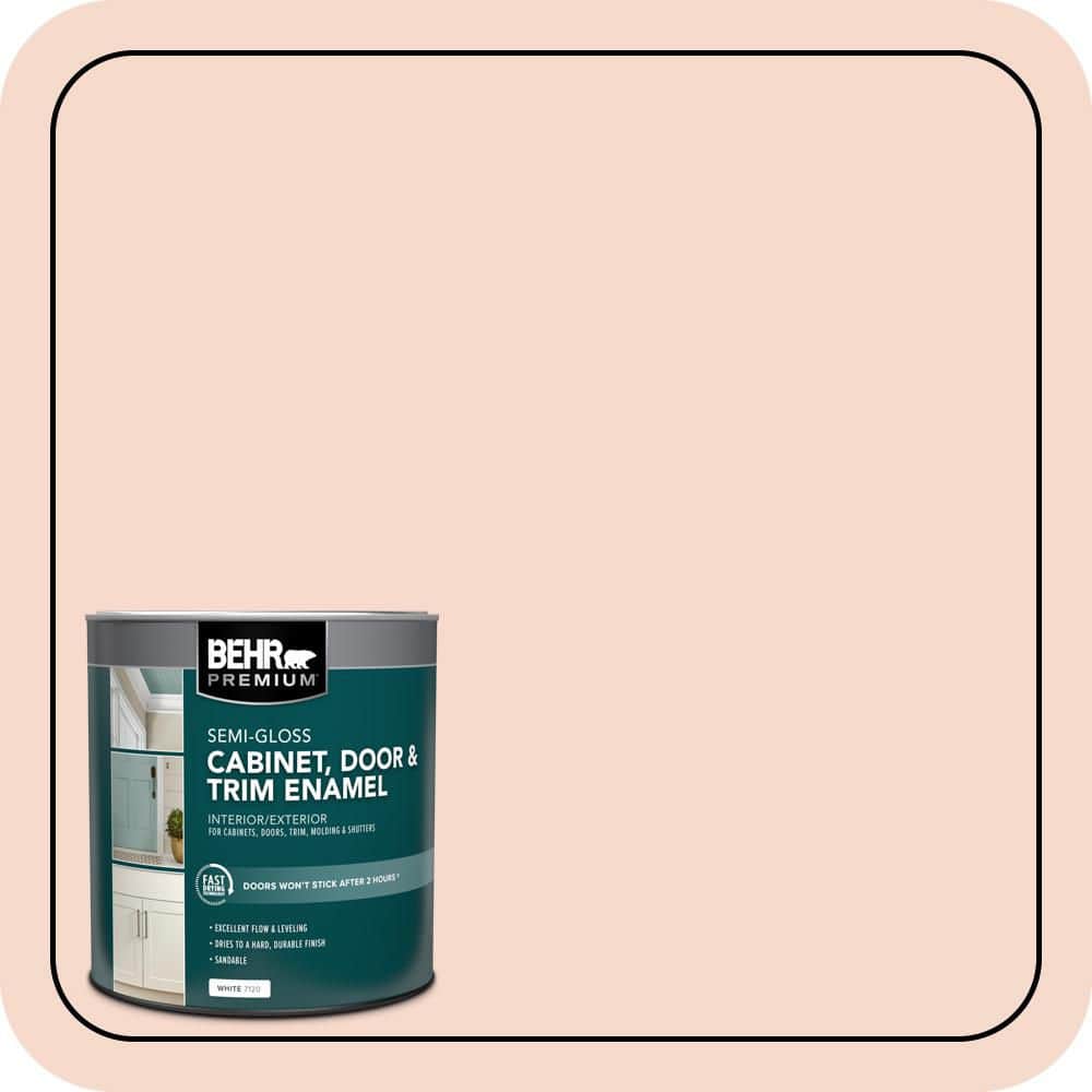 BEHR PREMIUM 1 qt. #M190-1 Pink Sea Salt Semi-Gloss Enamel Interior/Exterior Cabinet, Door & Trim Paint
