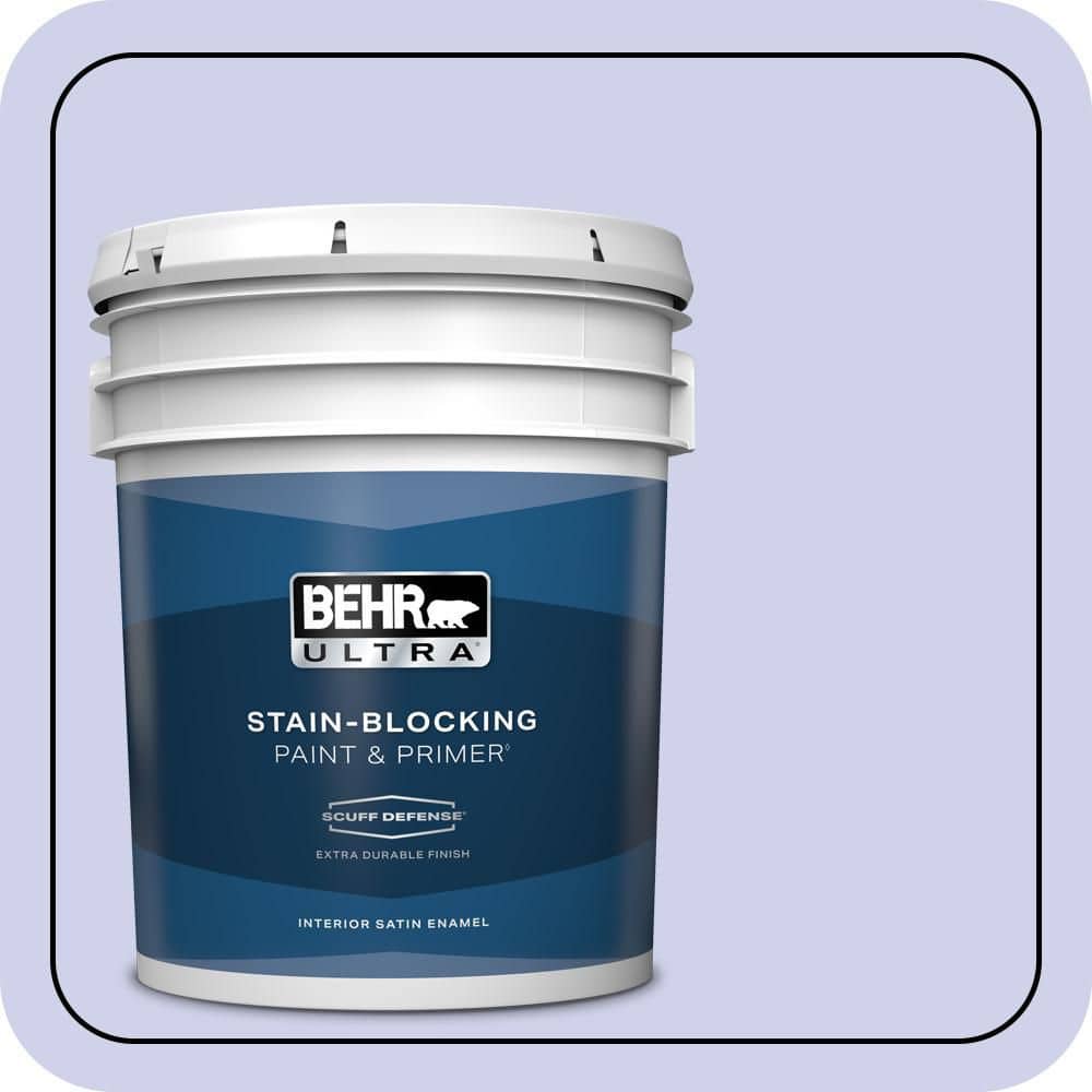 BEHR ULTRA 5 gal. #P550-2 Artistic Violet Extra Durable Satin Enamel Interior Paint & Primer