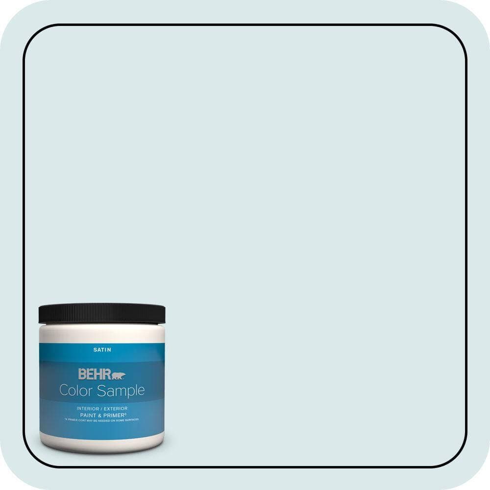 BEHR PREMIUM PLUS 8 oz. #540E-1 Wave Crest Satin Enamel Interior/Exterior Paint & Primer Color Sample
