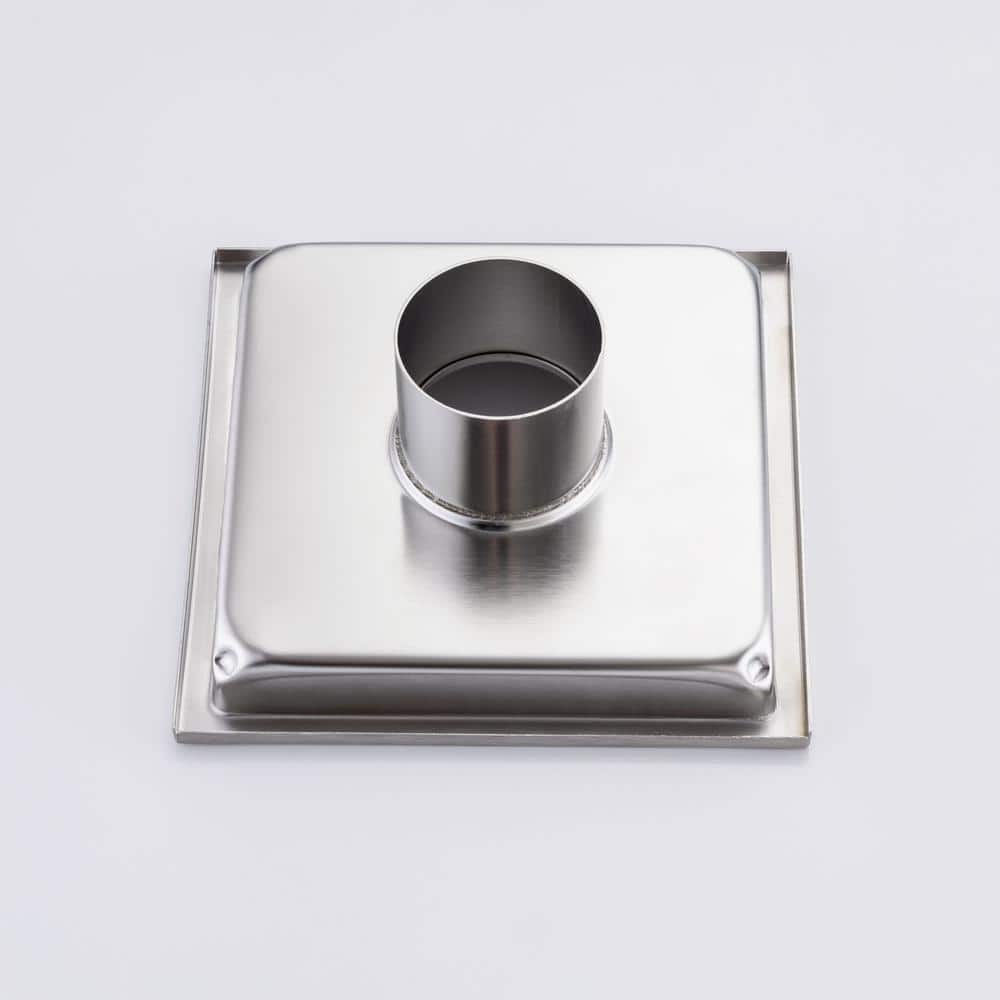Tahanbath 6 in W x 6 in D Stainless Steel Decorative Drain Cover with Brushed Nickel (3)