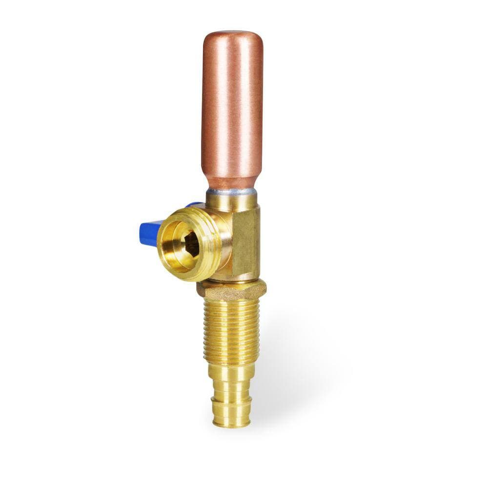 PLUMBFLEX 1/2 in. PEX A x 3/4 in. MHT Brass Washing Machine Replacement Valve with Hammer Arrestor Blue- for Cold Water Supply (3)